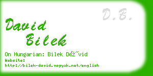 david bilek business card